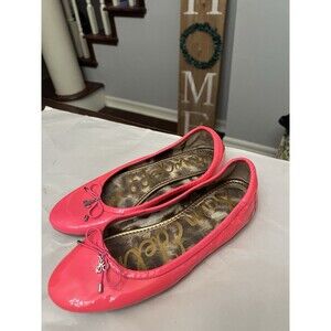 Sam Edelman Patent Leather Felicia Bright Pink Ballet Flats size 7.5